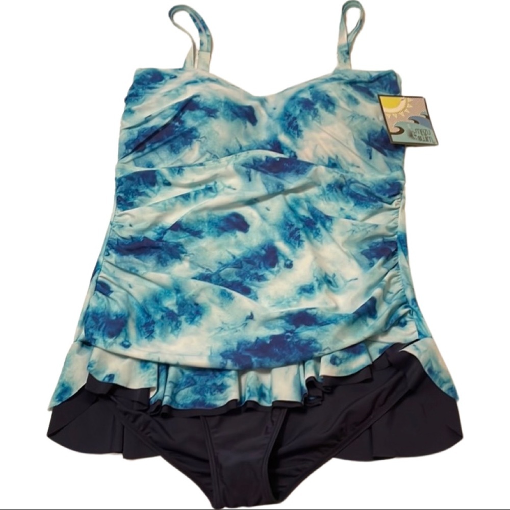 Mazu Swim Ocean Print One Piece Swimsuit 24W - Picture 2 of 9